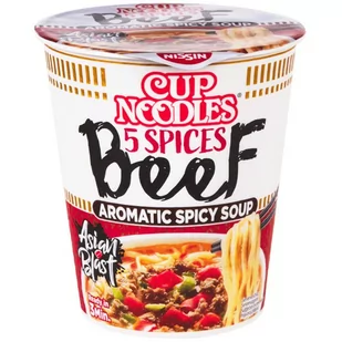 Nissin Original Nissin Cup Noodles, zupa instant z wołowiną 5 smaków, pikantna 64g - Nissin 3395-uniw - Szybkie dania obiadowe - miniaturka - grafika 1