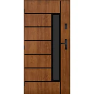 Drzwi zewnętrzne - Drzwi stalowe zewnętrzne wejściowe 90 lewe Paryż 3 złoty dąb - miniaturka - grafika 1