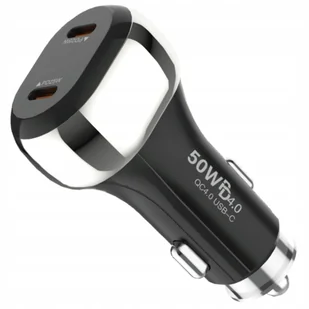 ŁADOWARKA SAMOCHODOWA SZYBKIE ŁADOWANIE 2x USB-C PD QC 50W MOCNA 3A - Ładowarki samochodowe - miniaturka - grafika 1