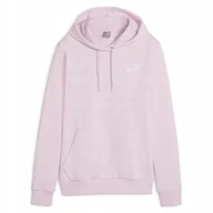 Bluzy damskie - BLUZA damska PUMA Embroidery DRESOWA z KAPTUREM KANGURKA Różowa L - miniaturka - grafika 1