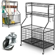 Szafy i regały magazynowe - Wózek regał kosz metalowy Humberg 123,5 x 91 x 41,5 cm max 30 kg na półkę - miniaturka - grafika 1