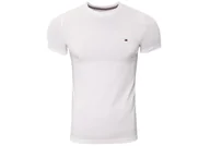 Koszulki męskie - TOMMY HILFIGER KOSZULKA T-SHIRT CORE STRETCH SLIM CNECK TEE WHITE 0867896625 100 - Rozmiar: XXL - miniaturka - grafika 1