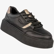 Półbuty damskie - Sneakersy Damskie BIG STAR Buty Sportowe Półbuty Na Platformie Czarne SS274360 Czarny 40 - miniaturka - grafika 1