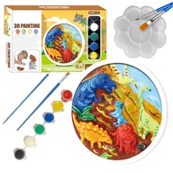 Zabawki interaktywne dla dzieci - Zestaw Kreatywny Odlewy Gipsowe Figurki Do Malowania Dinozaury Gips Farbki - miniaturka - grafika 1