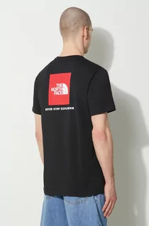 Koszulki męskie - The North Face t-shirt bawełniany M S/S Redbox Tee męski kolor czarny z nadrukiem NF0A87NPJK31 - grafika 1