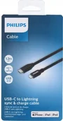 Kable USB - Philips Kabel USB-A - Lightning 2 m DLC3106V/03 iPhone Czarny - miniaturka - grafika 1