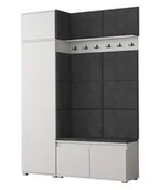 Meble do przedpokoju - Szafa z siedziskiem tapicerowanym biały + szary M0-N92 - miniaturka - grafika 1