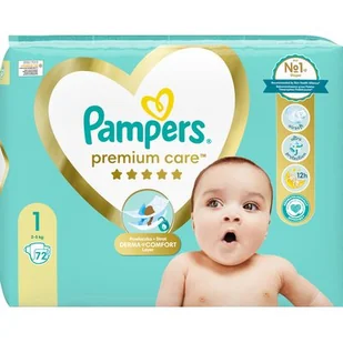 Pampers Premium Care Pieluszki Rozmiar 1, 2-5 Kg, 72 Szt. - Woda - miniaturka - grafika 1
