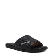 Klapki i japonki damskie - Love Moschino Skórzane klapki - miniaturka - grafika 1