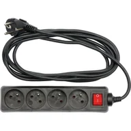 Przedłużacze i rozgałęźniki - Vorel Przedłużacz elektryczny z uziemieniem 4 gniazda 1.5 m - miniaturka - grafika 1