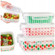 Pojemniki kuchenne - 3X POJEMNIKI NA ŻYWNOŚĆ DESER SZKLANY POJEMNIK DO PRZECHOWYWANIA Z POKRYWKĄ - miniaturka - grafika 1