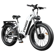 Rowery elektryczne - FENGQS H2 Pro Rower elektryczny z grubymi oponami, silnik 2*1000 W, akumulator 52 V 20 Ah, opony 26*4,0 cala - Biały - miniaturka - grafika 1