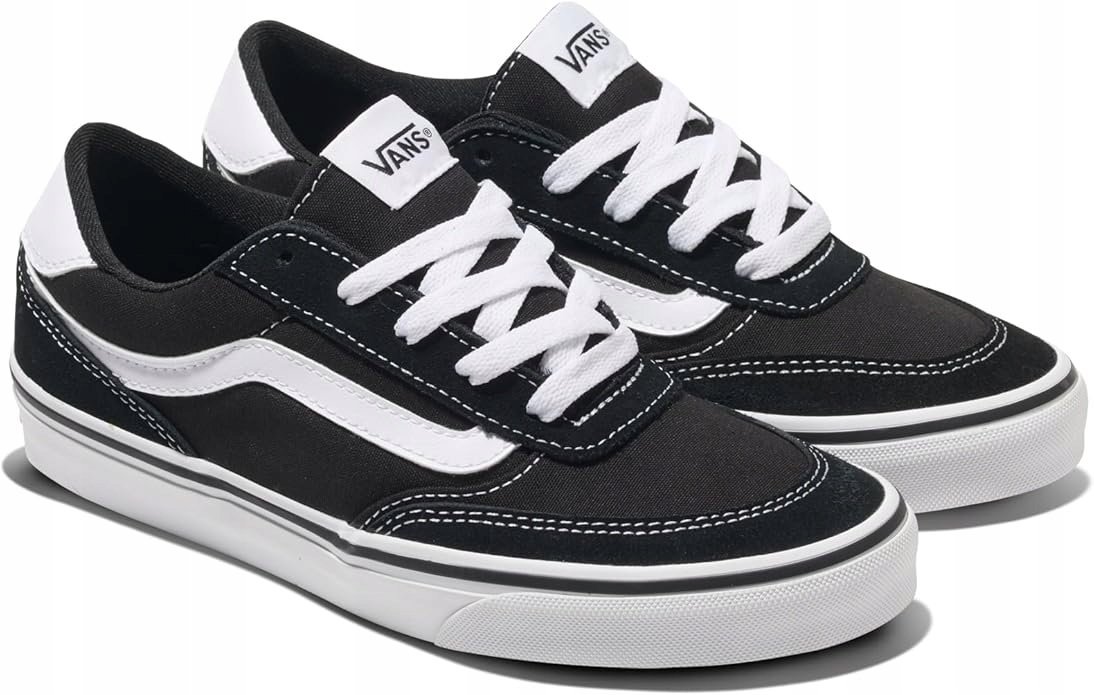 VANS BROOKLYN CZARNE DAMSKIE TRAMPKI SPORTOWE Z BIAŁYMI DETALEM 39 16LA
