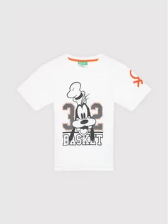 Koszulki dla chłopców - Benetton United Colors Of T-Shirt DISNEY 3096C152I Biały Regular Fit - grafika 1