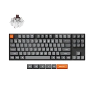 Keychron K8 MAX bezprzewodowa klawiatura mechaniczna z podświetleniem RGB Keychron Hot-Swap Super Brown Switch - Czarna (Black) - Klawiatury - miniaturka - grafika 1