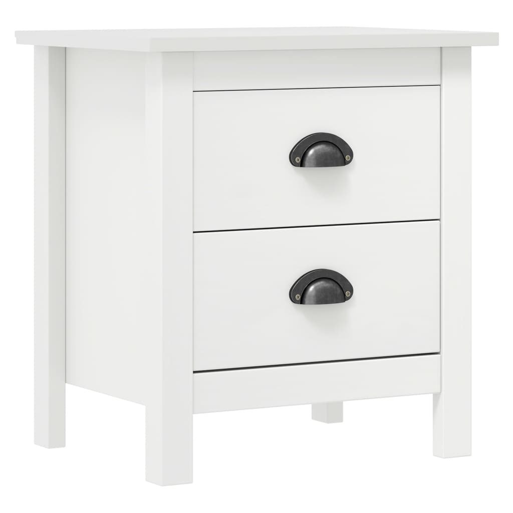 Szafka nocna Hill biała 46x35x49,5 cm lite drewno sosnowe