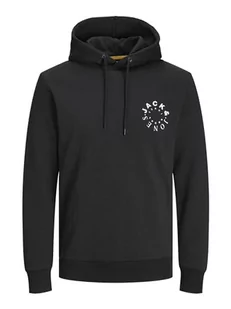 JACK & JONES Męska bluza z kapturem Jjwarrior Sweat Hood, czarny/nadruk: S, XXL - Bluzy męskie - miniaturka - grafika 1