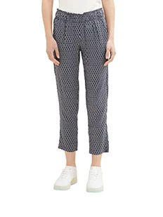 TOM TAILOR Damskie spodnie 1036632, 22525 granatowe białe ornamentalne wzornictwo, 44 W / 28 l, 22525 – Navy White Ornamental Design, 44W / 28L - Spodnie damskie - miniaturka - grafika 1