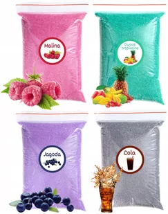 Cukier 4x 1kg Kolorowy i Smakowy Do Waty Cukrowej w Doypack'ach - Cukier i słodziki - miniaturka - grafika 1