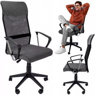 Fotel biurowy, krzesło biurowe Fotel Obrotowy Biurowy Do Biurka Krzesło Siatka Zoom - Fotele i krzesła biurowe - miniaturka - grafika 2