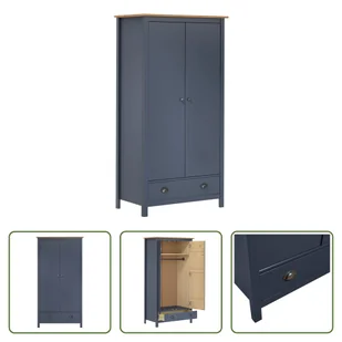 The Living Store Szafa z 2 drzwiami Hill Grey 89x50x170 cm drewno sosnowe - Szafy - miniaturka - grafika 1