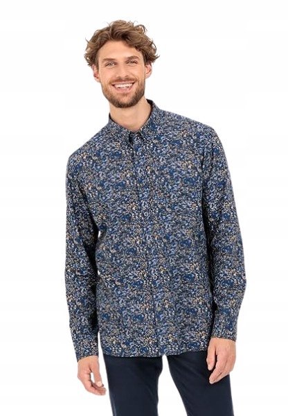 CAMEL ACTIVE KOSZULA MĘSKA BAWEŁNIANA WZÓR KWIATOWY DŁUGI RĘKAW XL K_A