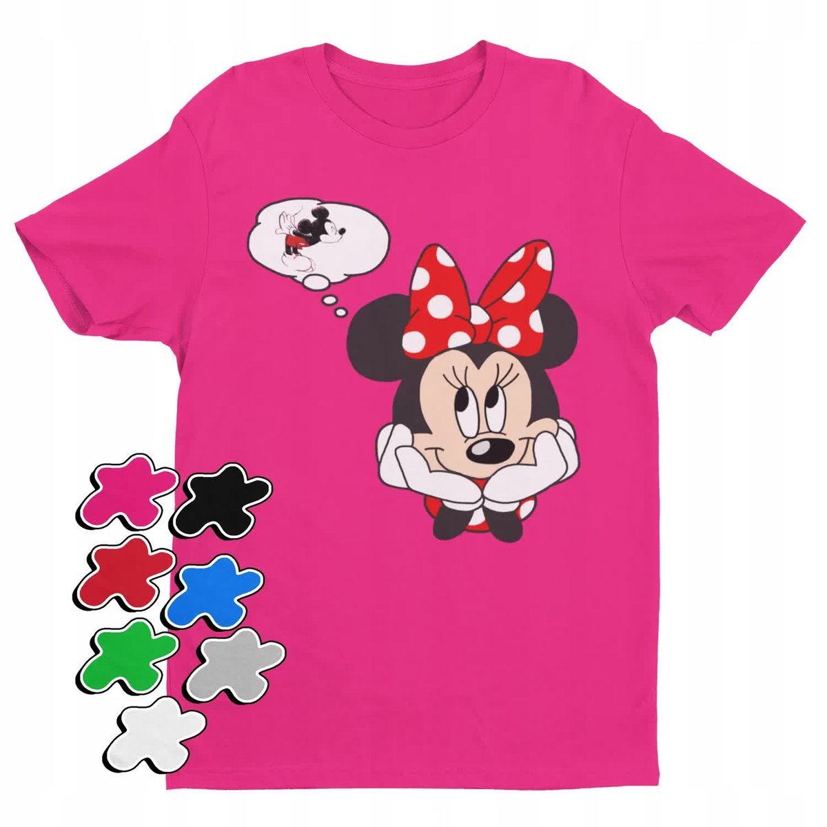 Koszulka T-Shirt Dziecięca Z Nadrukiem Myszka Miki Minnie Różne -L 146-152