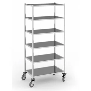 B2B Partner Wózek półkowy ze stali nierdzewnej, 705x405x1550 mm, 6 półek 434065 - Wózki na żywność - miniaturka - grafika 1