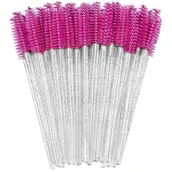 Sztuczne rzęsy i akcesoria - Szczoteczka Spiralka do Rzęs i Brwi, 50 szt. - brokat-bordowa - miniaturka - grafika 1