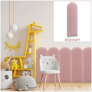 Panel Tapicerowany Ścienny Płotek 20x80 Różowy Welur Oeko-Tex Miękki Gruby / Smartlife24pl - Meble modułowe i akcesoria - miniaturka - grafika 1