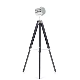 Beliani Lampa podłogowa Lampa podłogowa drewniana czarna ALZETTE 13034 - Lampy stojące - miniaturka - grafika 1
