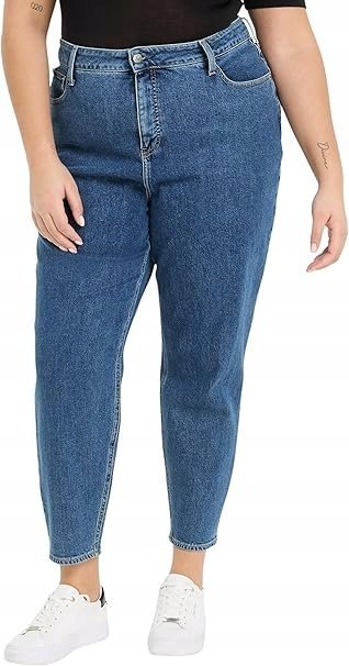 CALVIN KLEIN JEANS JEANSY MOM PLUS SIZE ŚREDNIO NIEBIESKIE 40 7CA