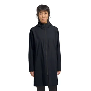Damski płaszcz przeciwdeszczowy Jack Wolfskin WELLSEE COAT W dark navy - XS - Płaszcze damskie - miniaturka - grafika 1