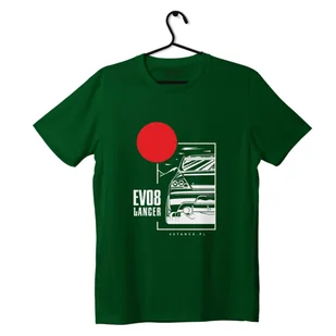 T-shirt Mitsubishi Lancer EVO8 JDM zielona-XL - Odzież do sportów motorowych - miniaturka - grafika 1