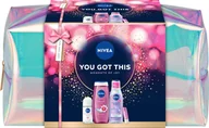 Zestawy kosmetyków damskich - Nivea Zestaw You Got This: Deo AP 50 ml + SG 250 ml + Pomadka 4,8 g + Płyn mic. 200 ml - miniaturka - grafika 1