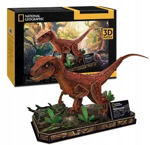 PUZZLE 3D NATIONAL GEOGRAPHIC WELOCIRAPTOR 63 ELEMENTY DS1053H CUBIC FUN - Puzzle - miniaturka - grafika 1