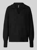 Swetry damskie - Sweter z dzianiny o kroju regular fit z dodatkiem wełny model ‘MALOU’ - miniaturka - grafika 1