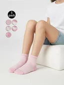 Skarpetki dla dzieci - Sinsay - Prążkowane skarpetki 5 pack - różowy - miniaturka - grafika 1