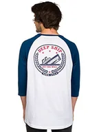 Koszulki męskie - Vans Tough Ship Raglan Męski Top Sportowy, Biały (Biały/Poseidon), (Rozmiar Producenta: XX-Large) - miniaturka - grafika 1