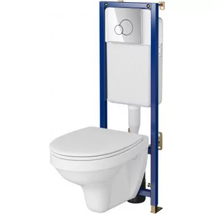 Cersanit Tech Line Set B596 Zestaw Toaleta WC + deska wolnoopadająca + stelaż podtynkowy WC + przycisk spłukujący WC S701-624 - Stelaże i zestawy podtynkowe do WC - miniaturka - grafika 2