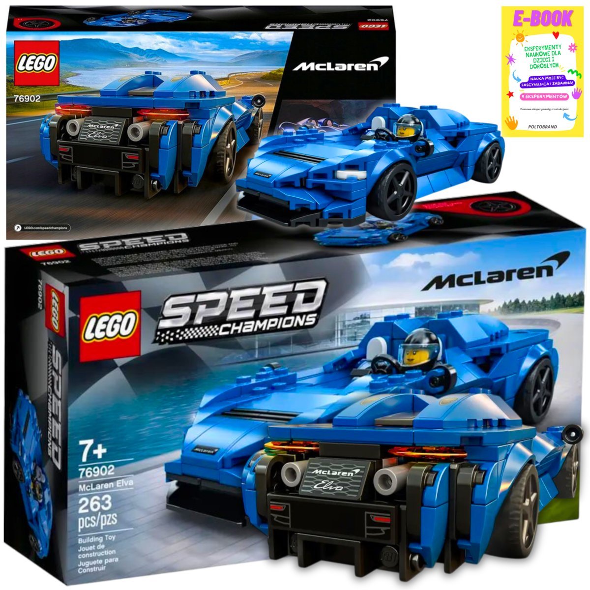 Lego Auto Prezent Samochód - Mclaren Elva Speed Champions Klocki + Ebook