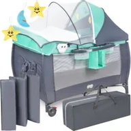 Łóżeczka i kojce - Łóżeczko dziecięce turystyczne z przewijakiem - miniaturka - grafika 1