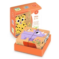 Klocki - Drewniane klocki 4 cz. MIESZKAŃCY DŻUNGLI DJ01904 - miniaturka - grafika 1