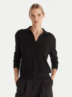 Swetry damskie - Calvin Klein Sweter LV044A305G Czarny Regular Fit - miniaturka - grafika 1