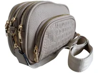 Torebki damskie - Torebka Damska, Mała Listonoszka Na Ramię Beżowa, Miejski Modny Styl - miniaturka - grafika 1