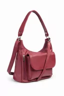 Torebki damskie - Torebka skórzana na ramię KEMER VOOC EP20 Bordowa - miniaturka - grafika 1