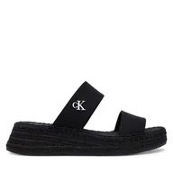 Espadryle damskie - Espadryle Calvin Klein Jeans Sporty Rope Mg Lth Webbing YW0YW01704 Czarny - miniaturka - grafika 1