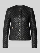 Kurtki damskie - Kurtka skórzana o kroju regular fit z pikowaniem model ‘Louise’ - miniaturka - grafika 1