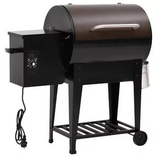vidaXL Grill na pellet, z dolną półką, czarny, 94 cm, żelazo - Grille - miniaturka - grafika 3
