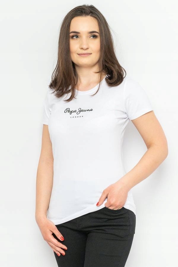 T-SHIRT DAMSKI PEPE JEANS PL505202 BIAŁY - XXS